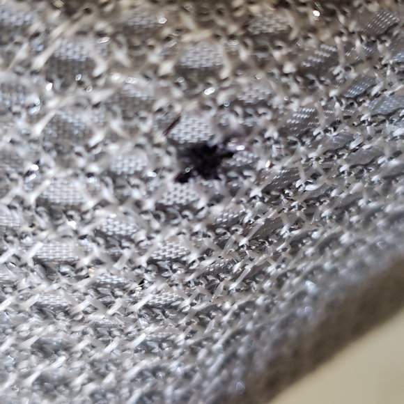 VINTAGE 90's Silver Crochet Lace Gown Dress SIZE 4 - Picture 17 of 17